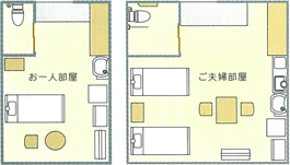 お一人部屋・お二人部屋 レイアウト